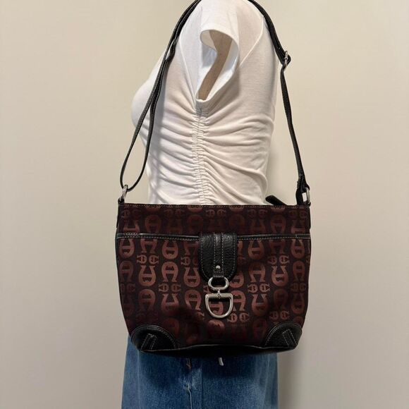 Aigner Women's Brown and Burgundy Bag - Picture 1 of 5